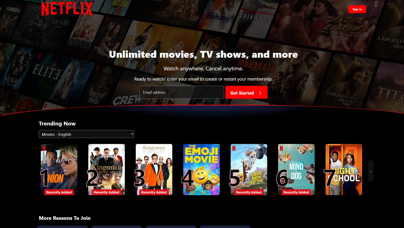 Netflix frontend recreation